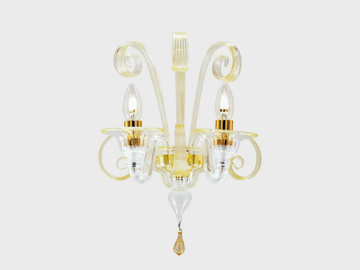 MERCURIO D'ORO - Handmade Murano glass wall lamp by Sogni Di Cristallo - view 2